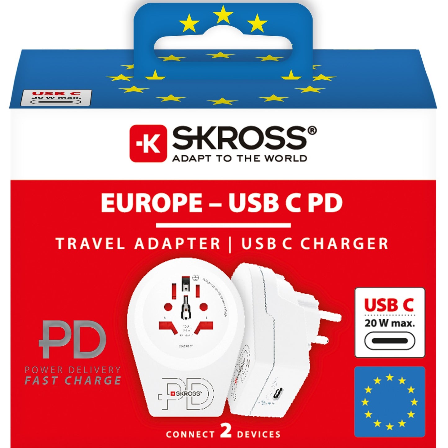 C20PD Travel adapter Europe USB-C PD 20W