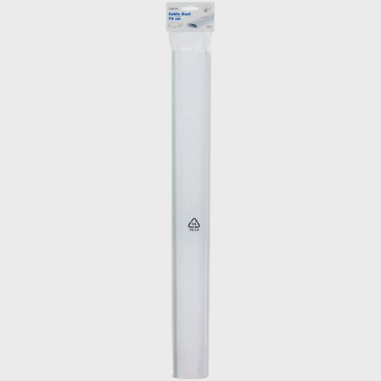 Cable Management Channel, 75x6x2 cm, White PVC