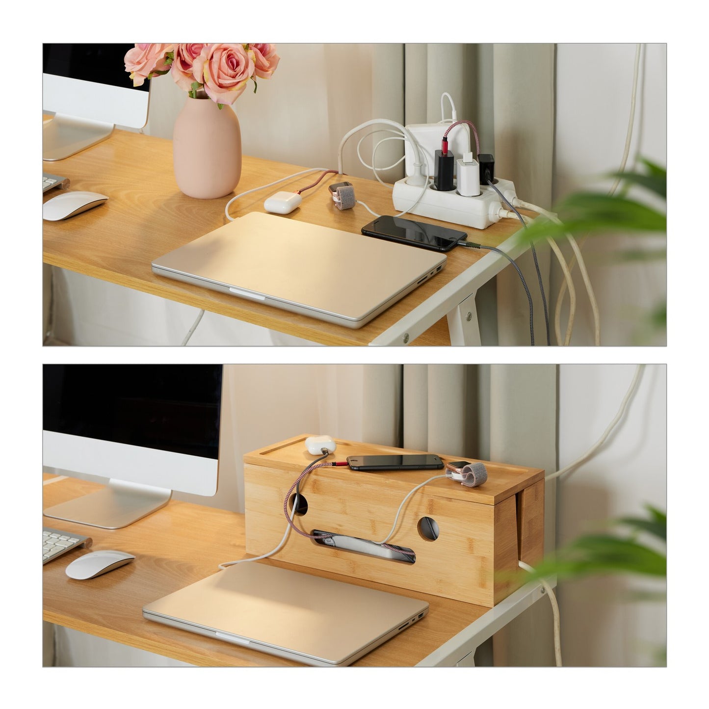 Cable box in bamboo