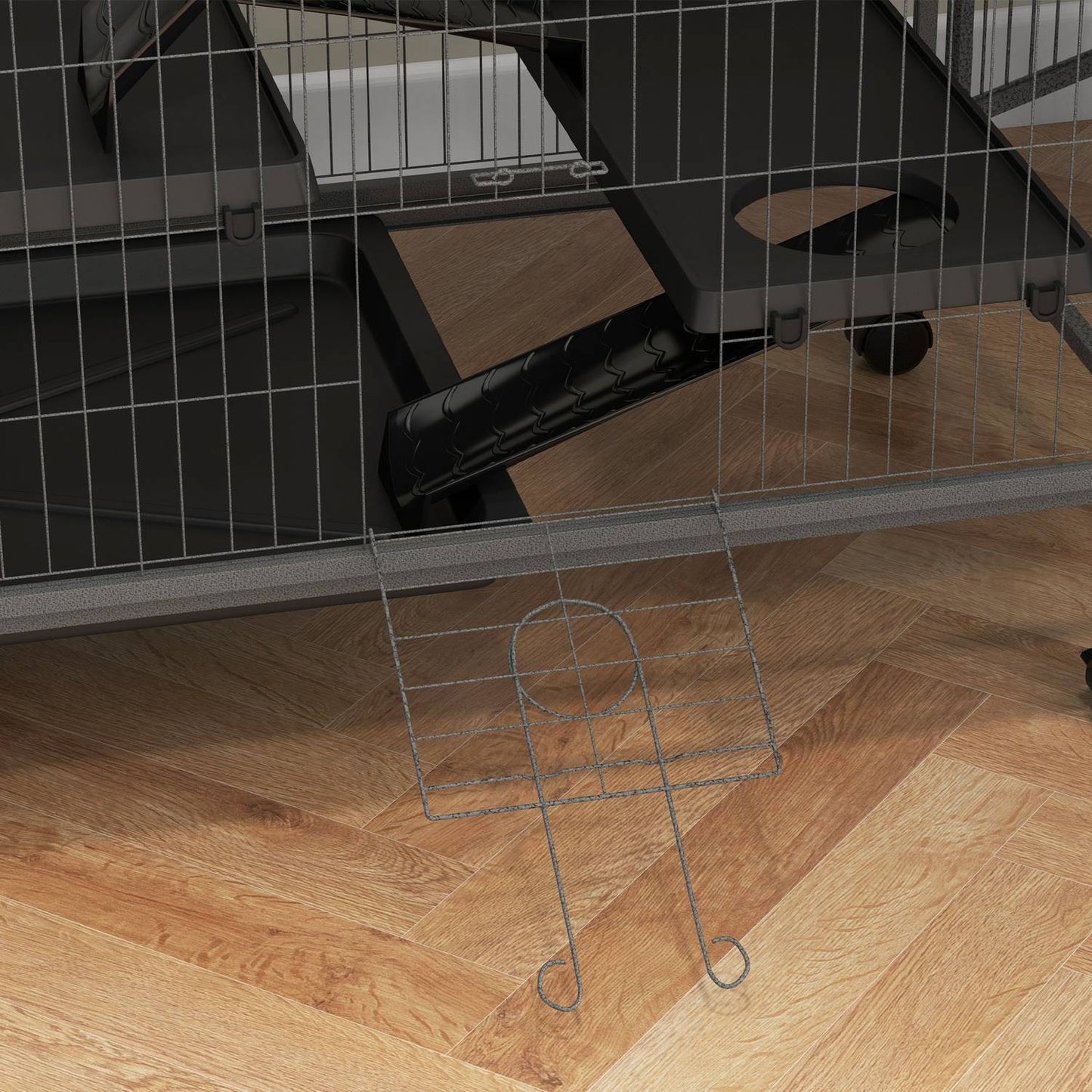Rodent cage with 4 platforms, 3 ramps, 4 doors, steel