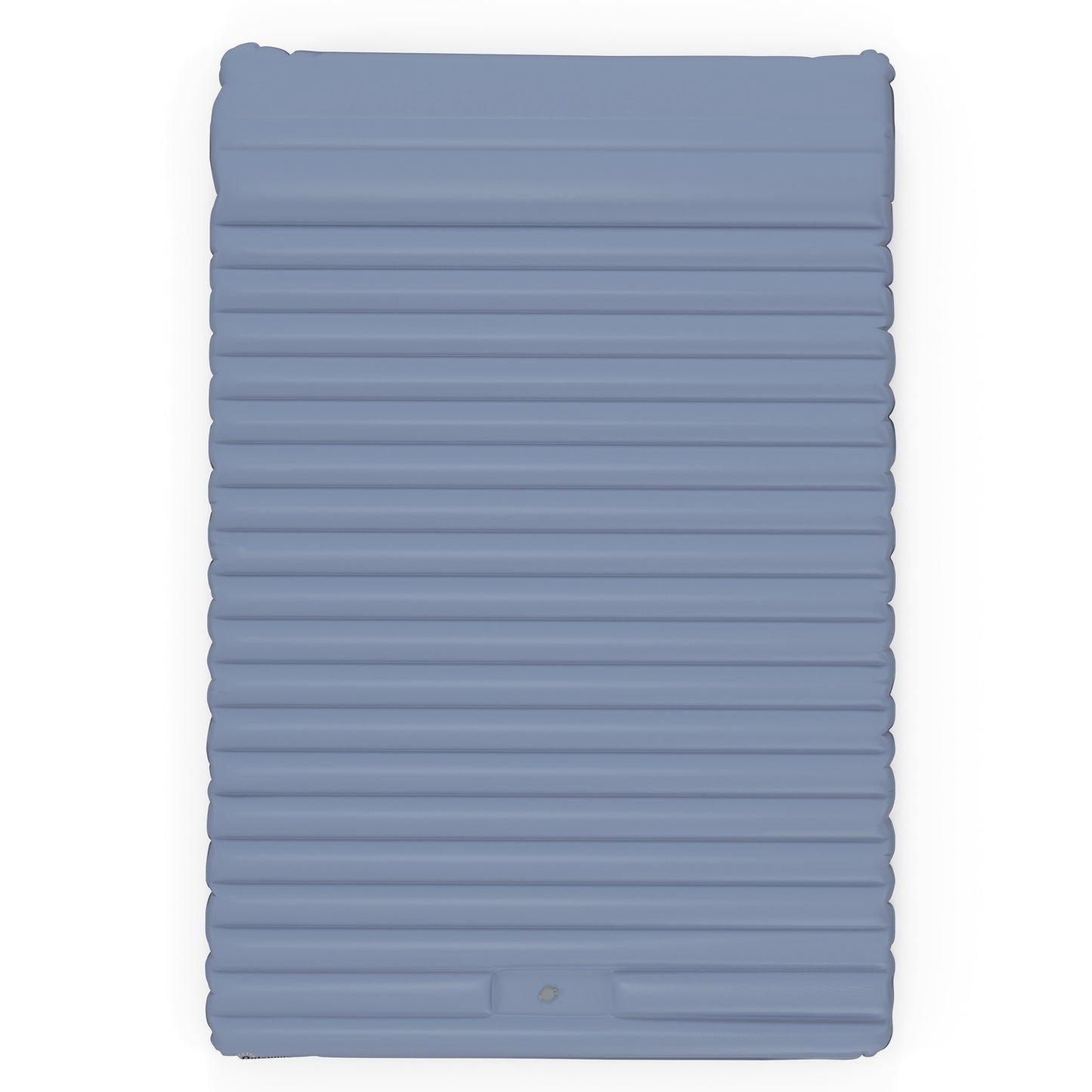 Self-inflating camping sleeping mat for 2, foot pump, blue