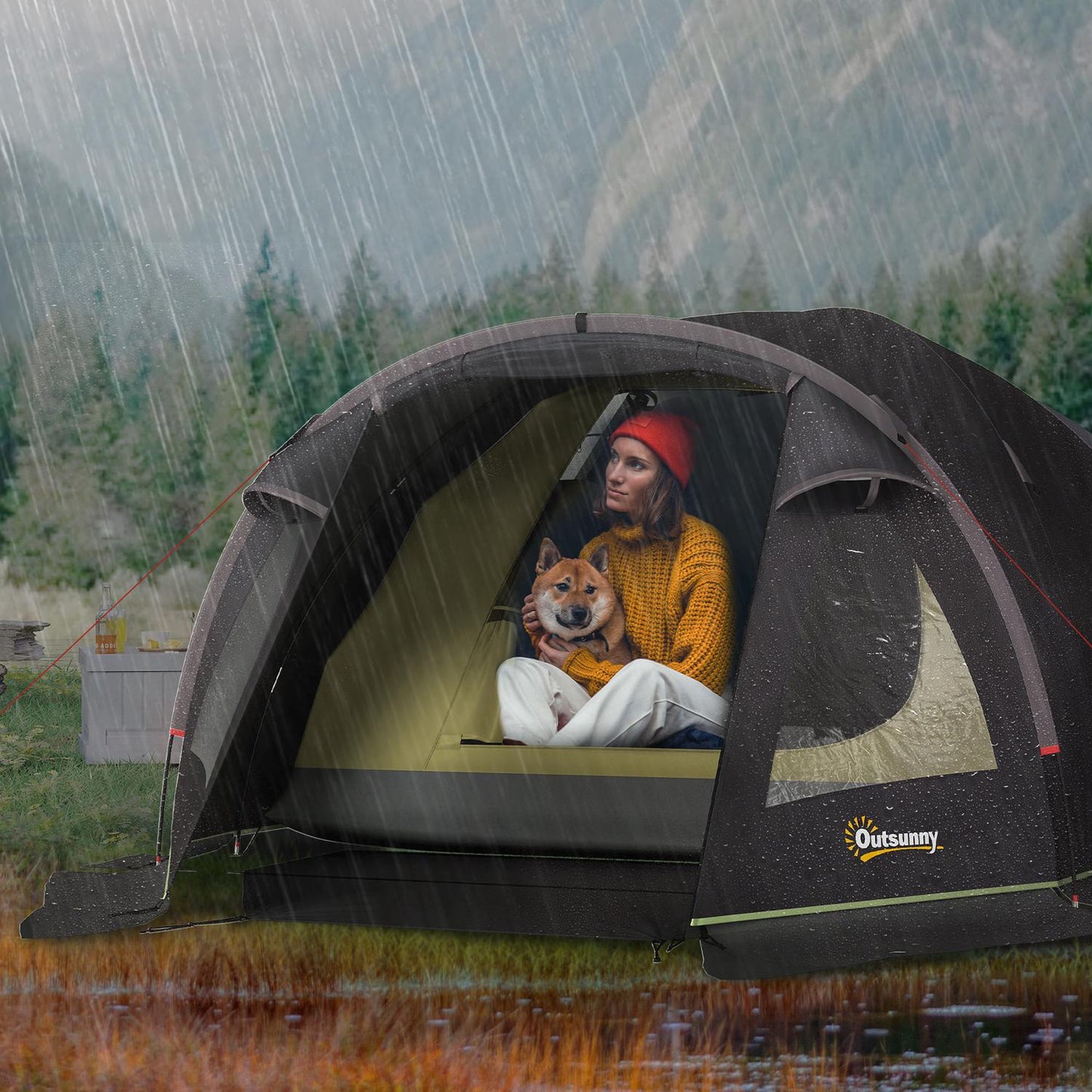 4-Person Tunnel Tent, Lightweight, UV 50+ Protection