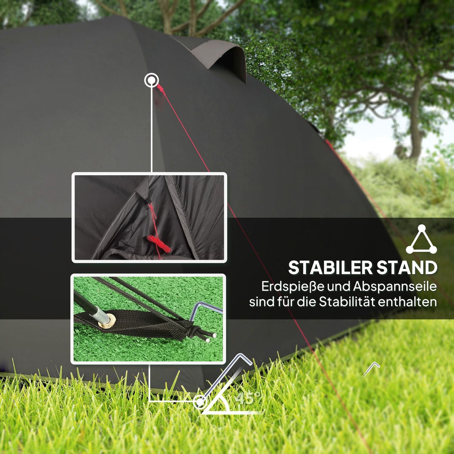 4-Person Tunnel Tent, Lightweight, UV 50+ Protection