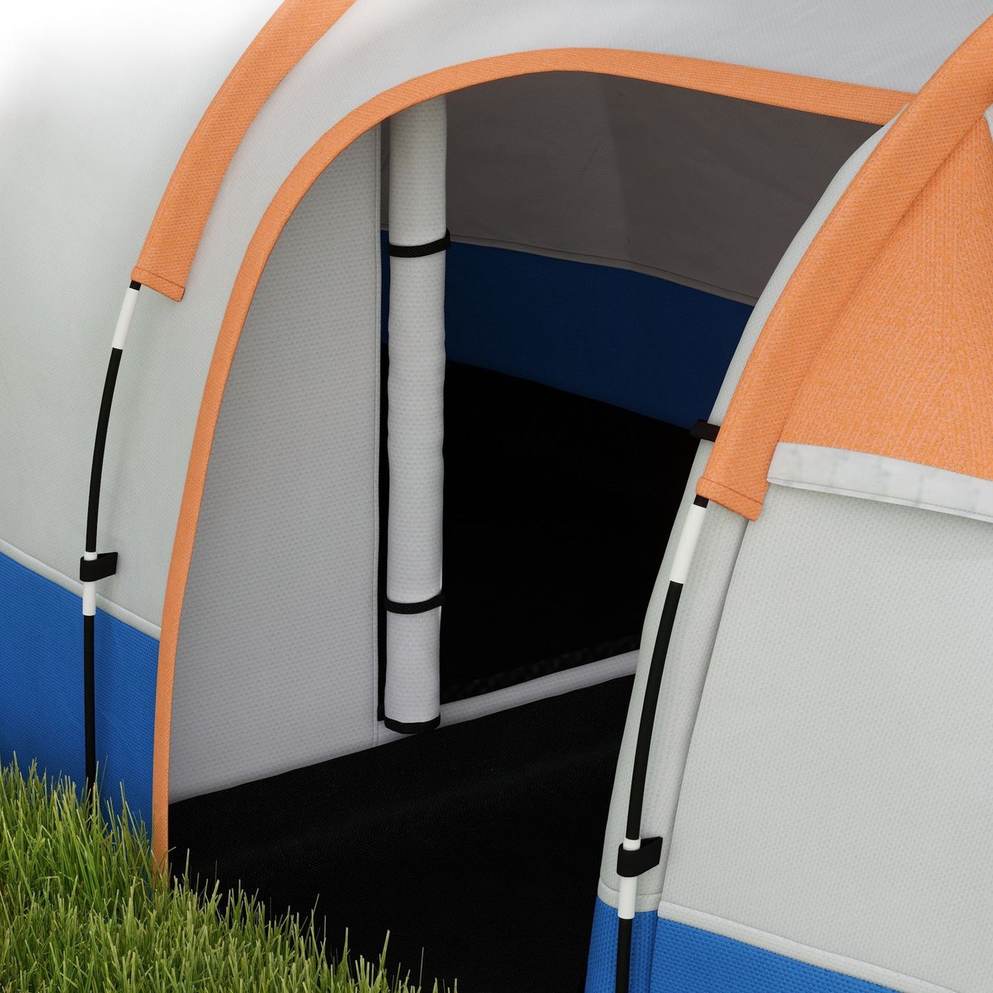Camping tent for 3, 2 rooms, windproof, 2000 mm water repellent