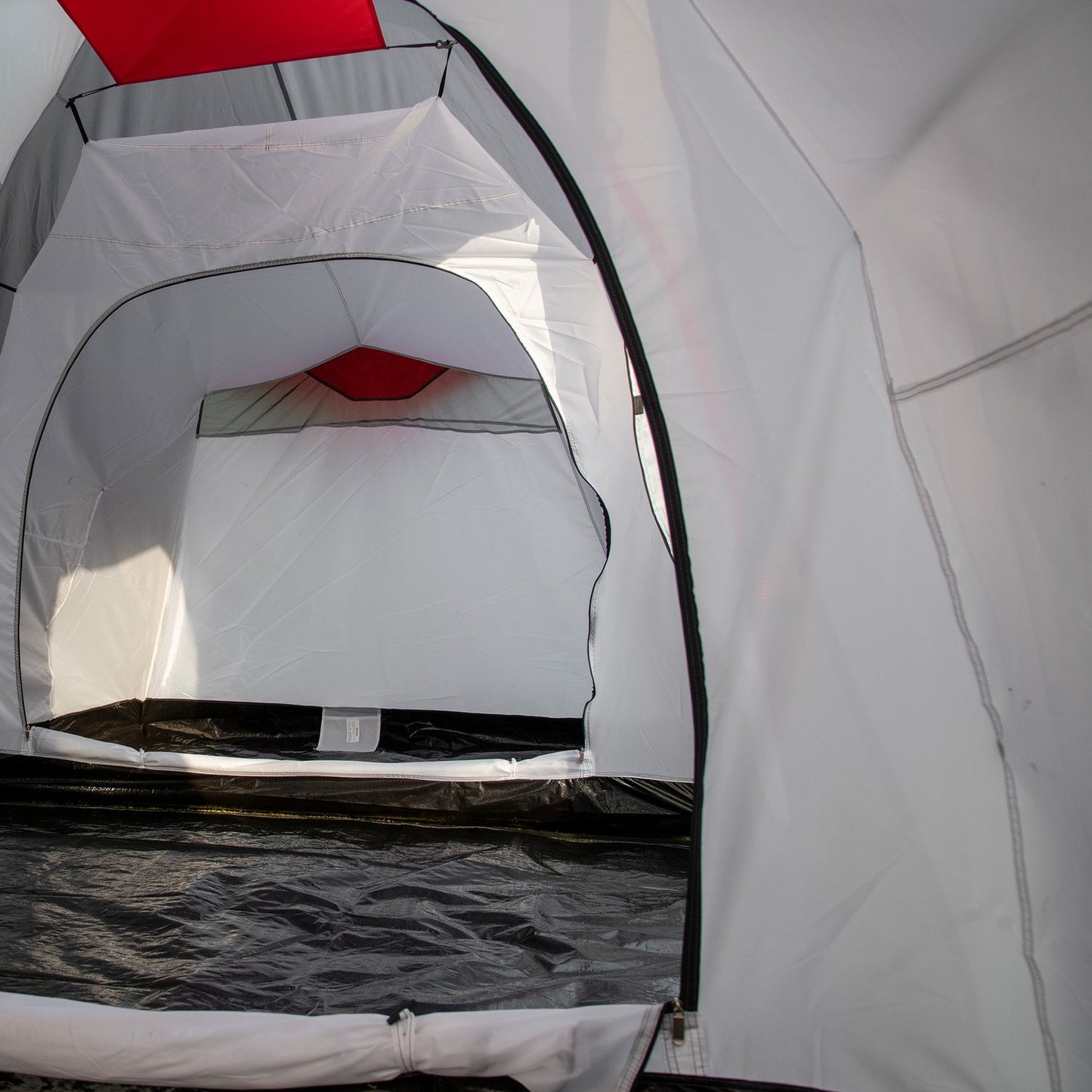 6-person tunnel camping tent, windproof UV50+, 2 bedrooms