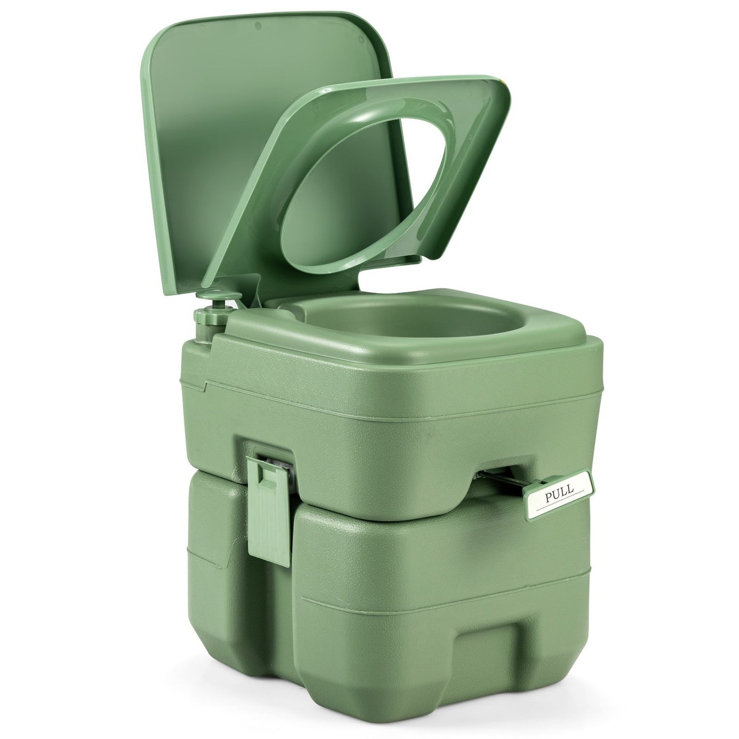 Camping toilet 20L + 12L Portable camping toilet with removable waste water tank Travel toilet gray and green-green