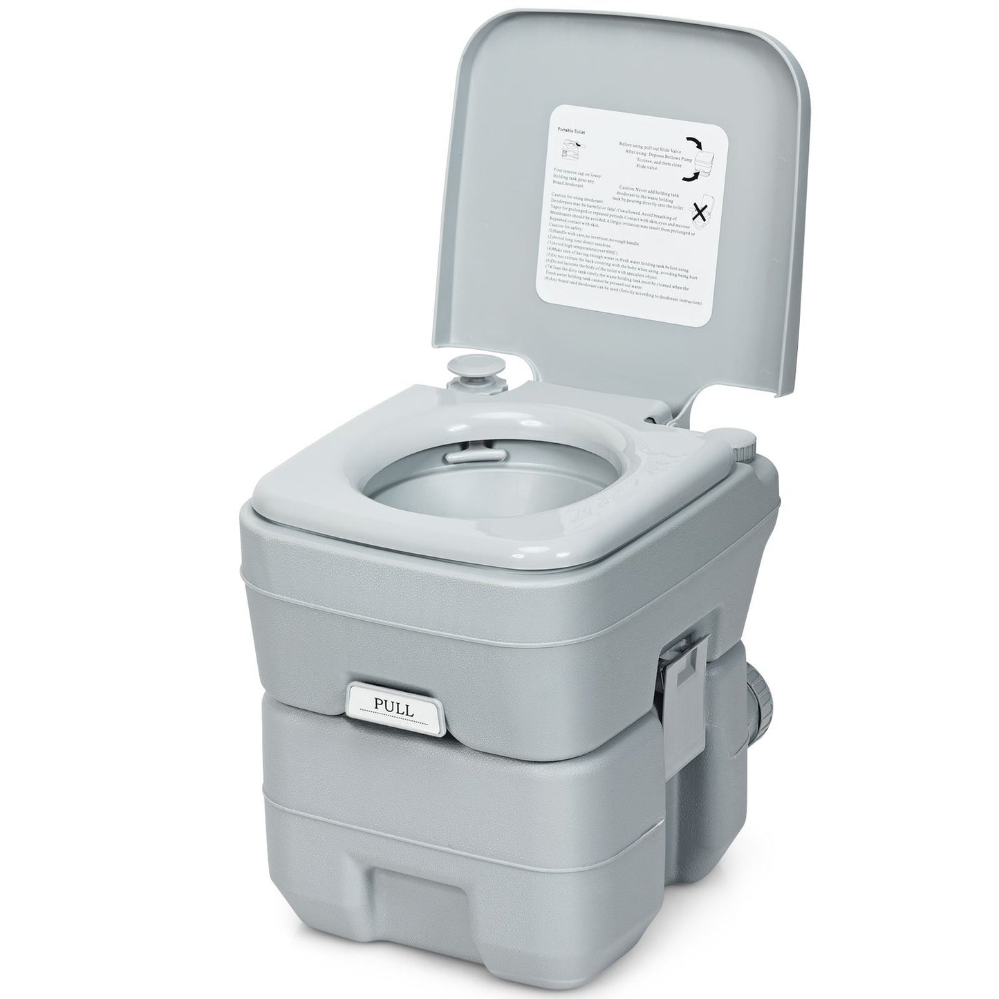 Camping toilet, travel toilet, mobile toilet, portable outdoor toilet, 20 L, grey