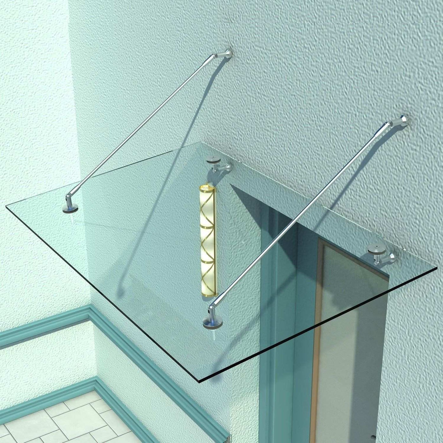 Tempered Glass Door Cover - 304 Stainless Steel, Multiple Sizes