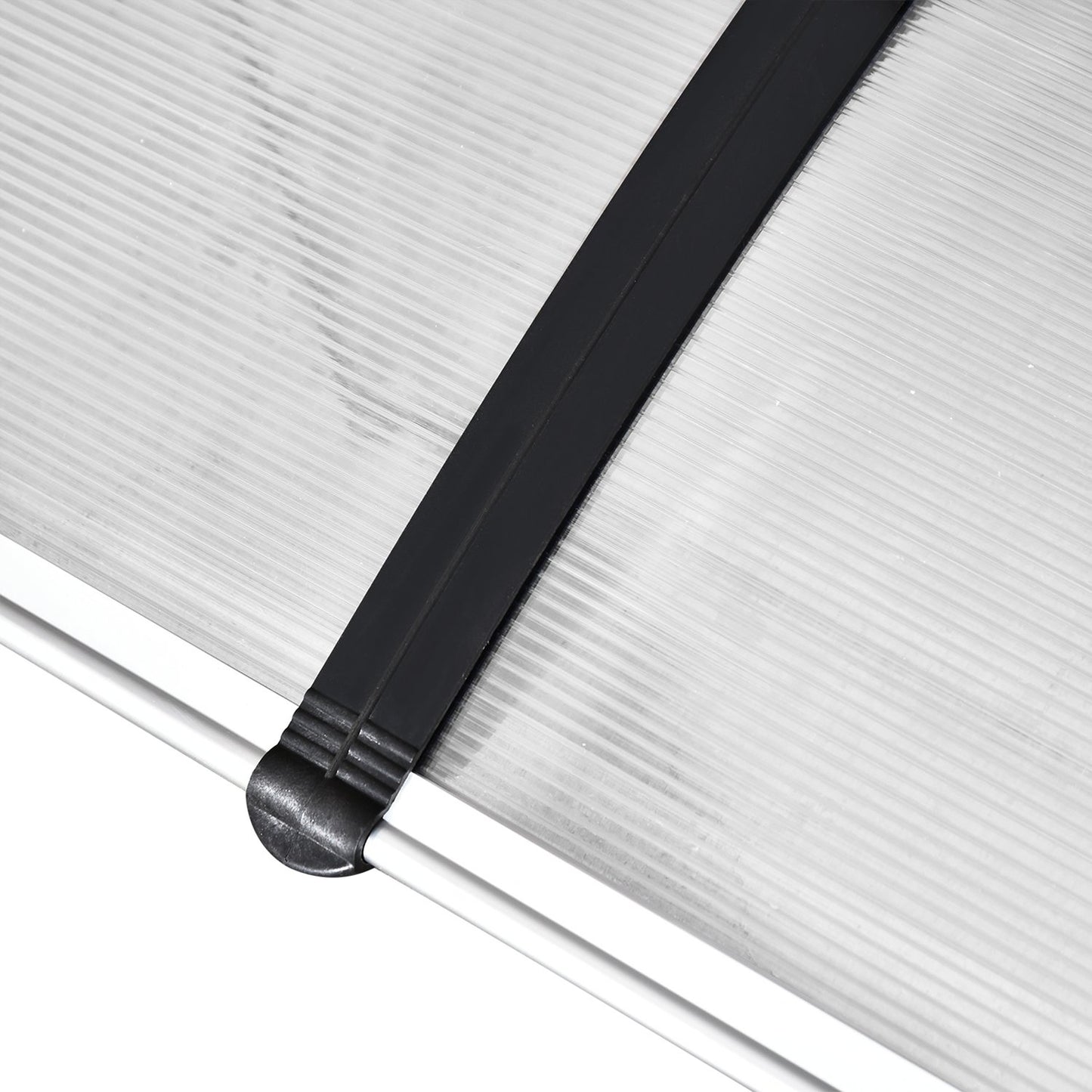Arched front door roof, UV-protected polycarbonate, 90x295 cm