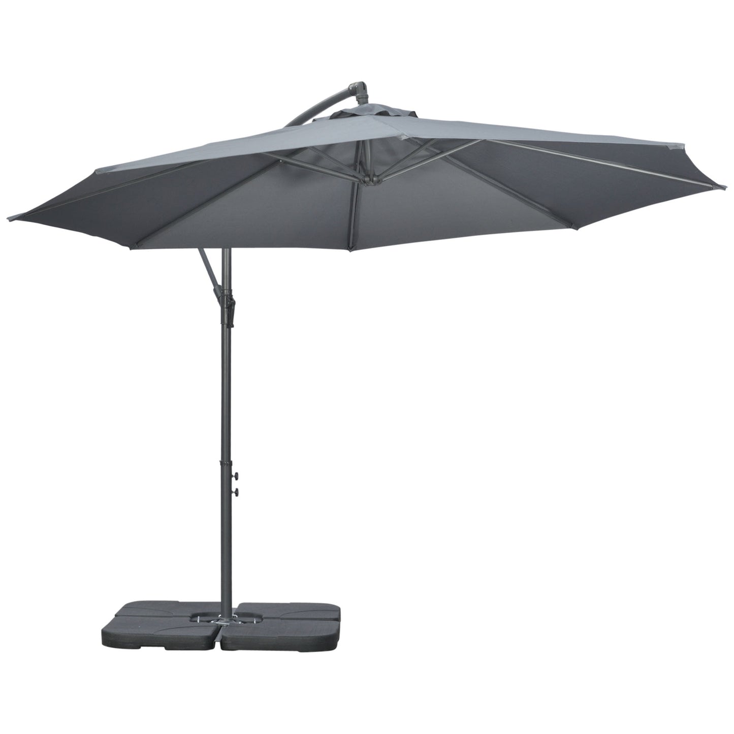 Cantilever Umbrella 2.92M steel, dark grey, wind resistant cover
