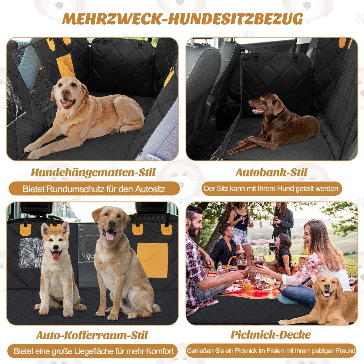 Car Back Seat Dog Blanket Waterproof & Scratch-Resistant & Non-Slip 215 x 148 cm Black