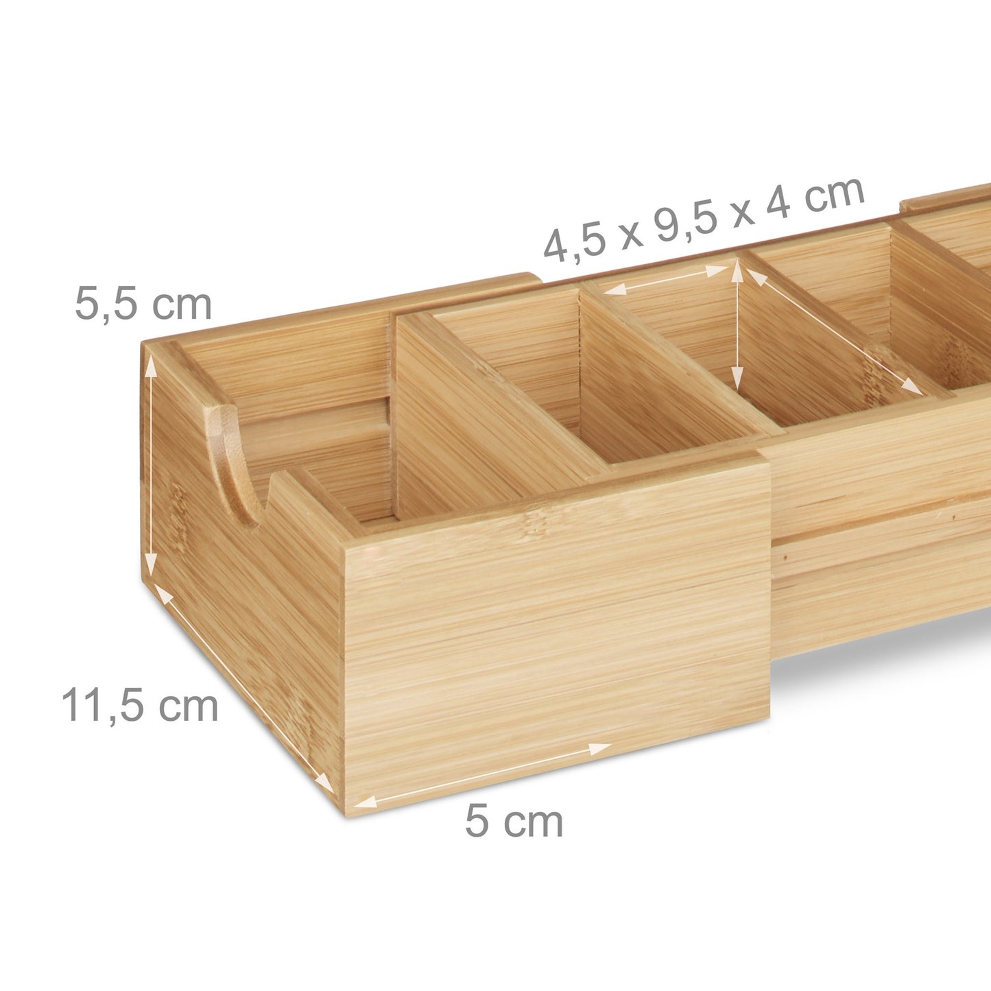 Card Organizer DIN A8 Natural Bamboo Desk Drawer Storage Pen Holder Supplies