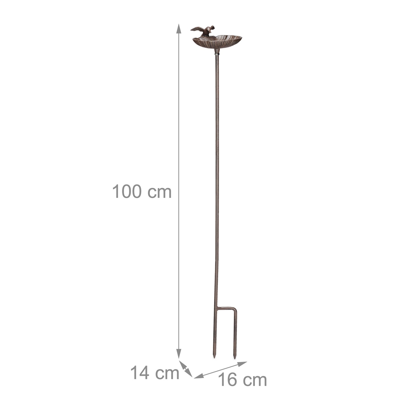 Cast-Iron Bird Bath with Stake