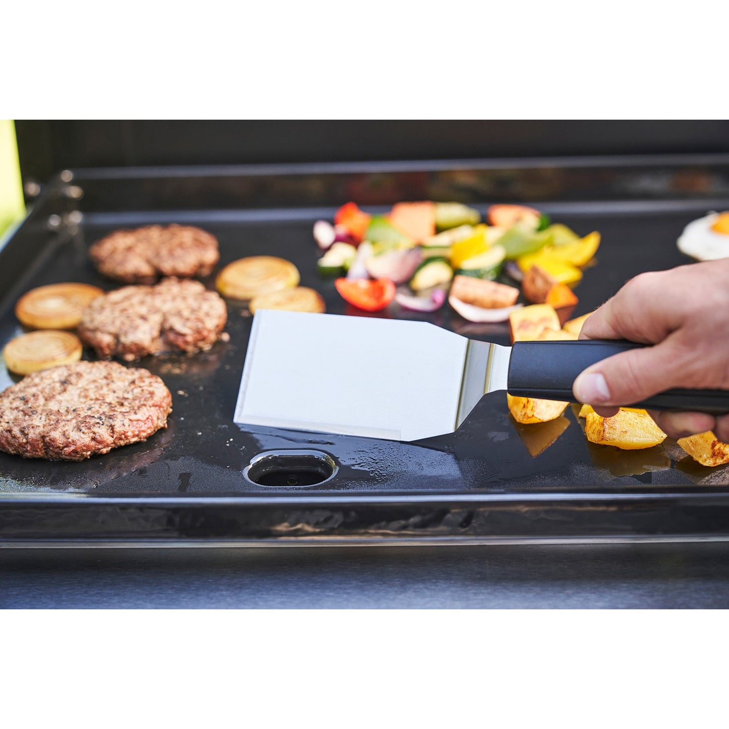 Cast Iron Griddle with Burners, 48x68 cm, Drip Tray