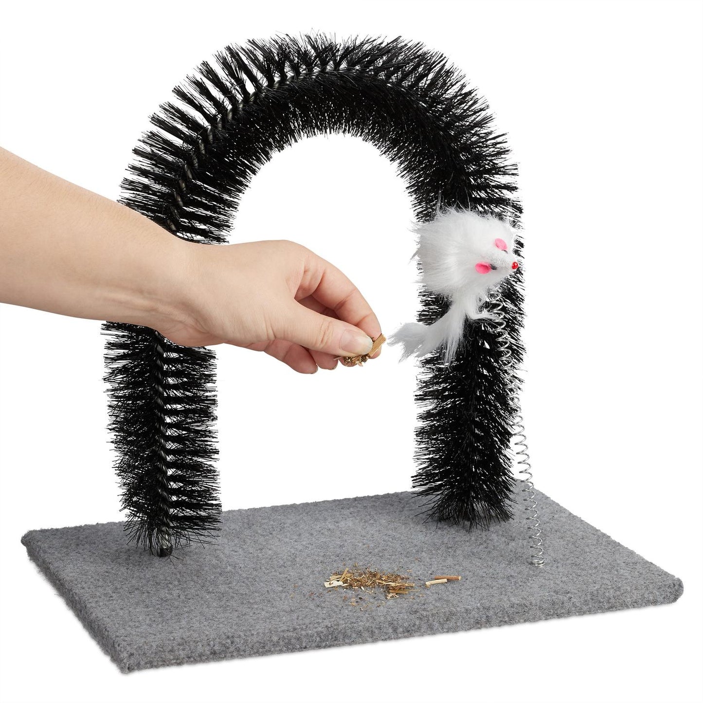 Cat Brush Arch with Toy Mouse