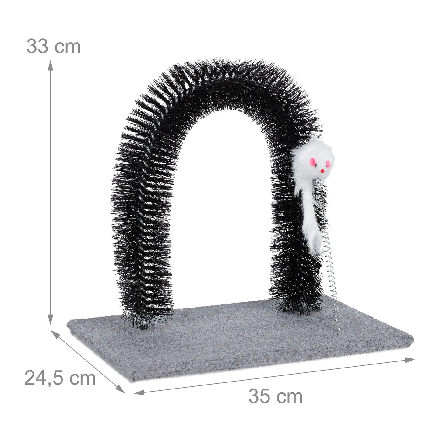 Cat Brush Arch with Toy Mouse