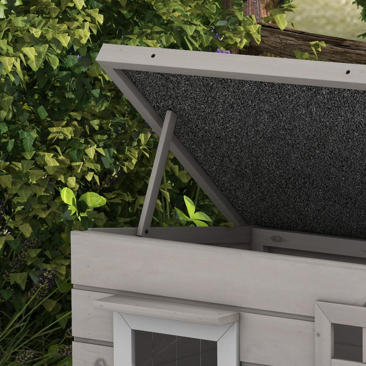 Outdoor winter-proof cat house - asphalt roof, spruce wood