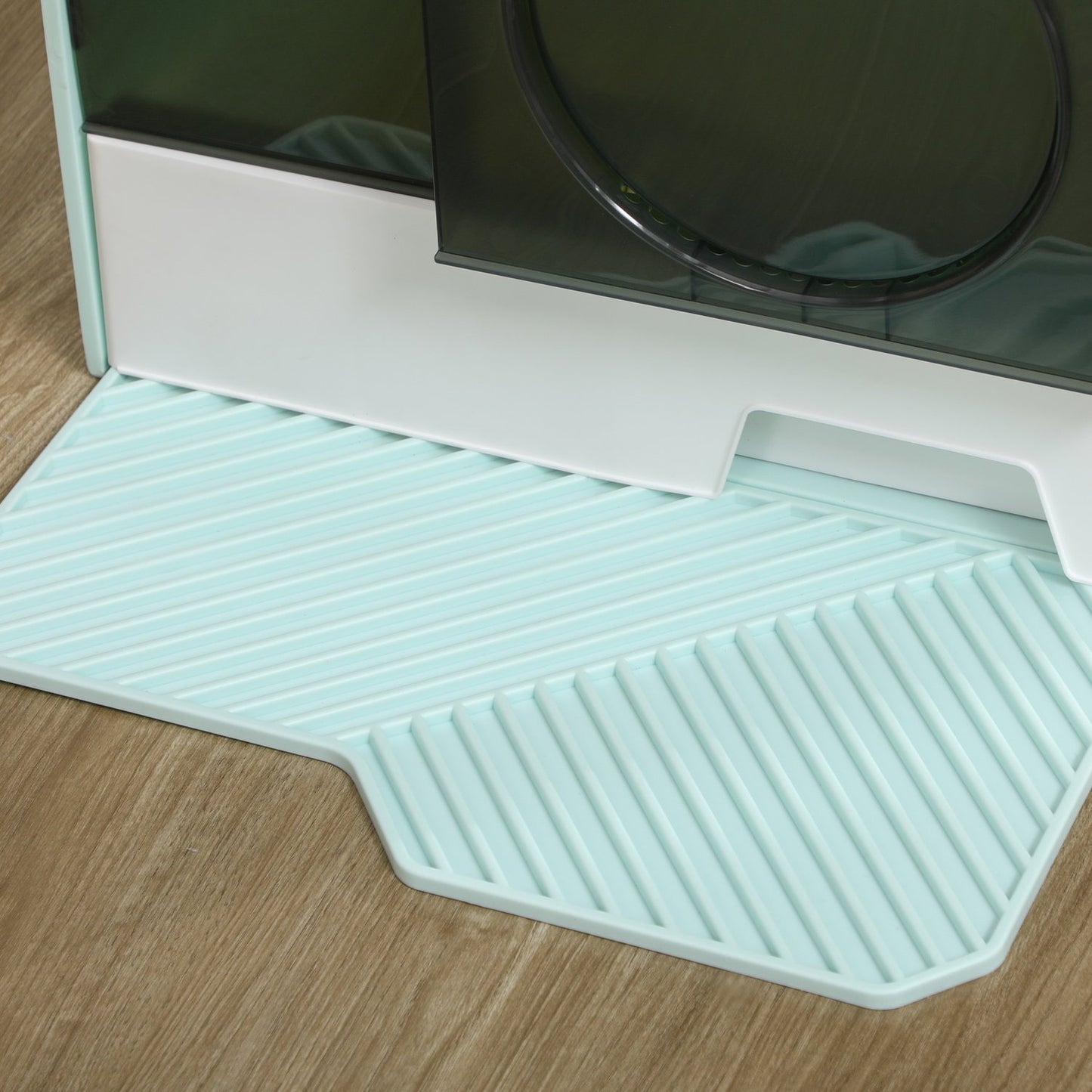 Cat litter with hood, filter & scoop, light blue 47x45x42cm