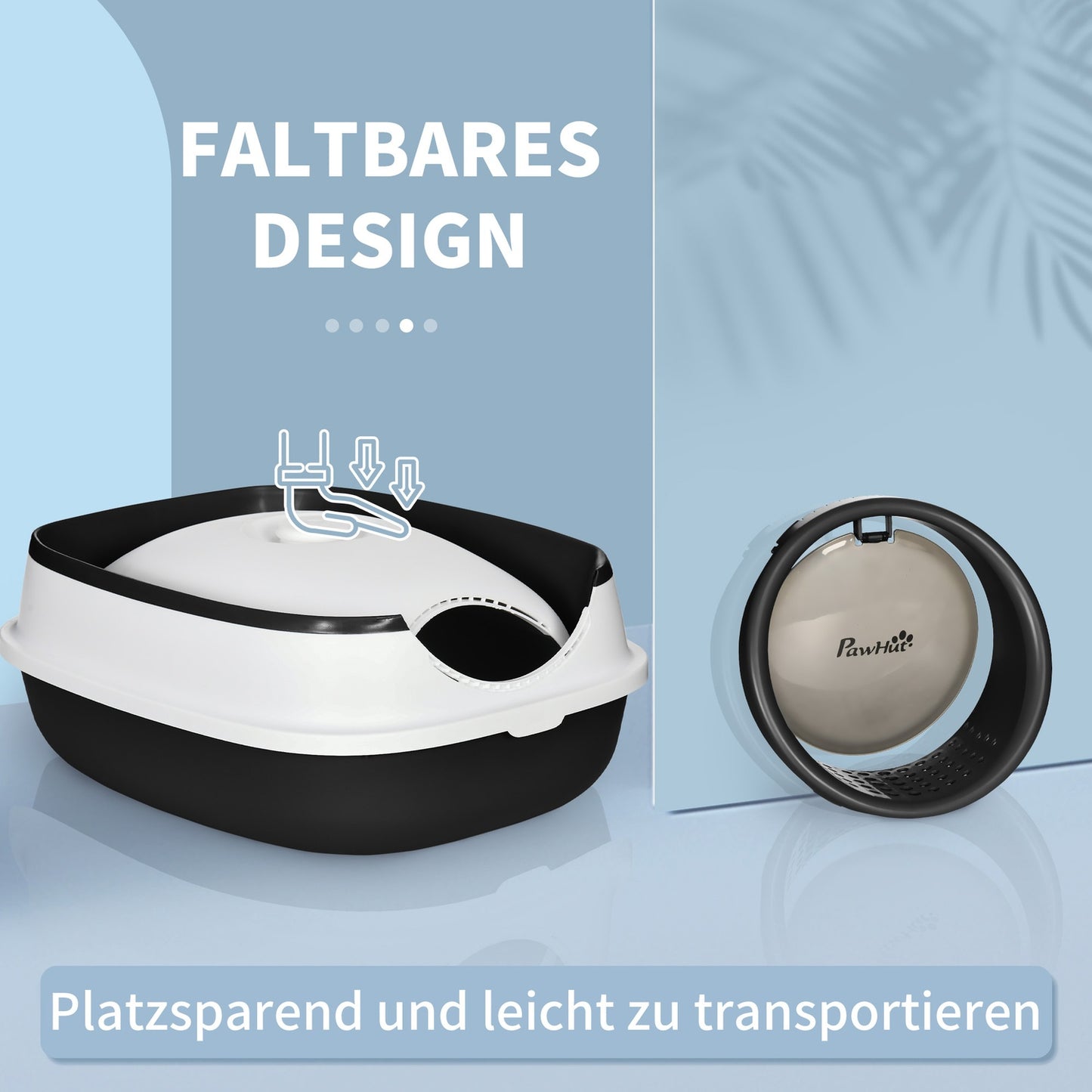 Cat box with deodorant, scoop & grid floor, large