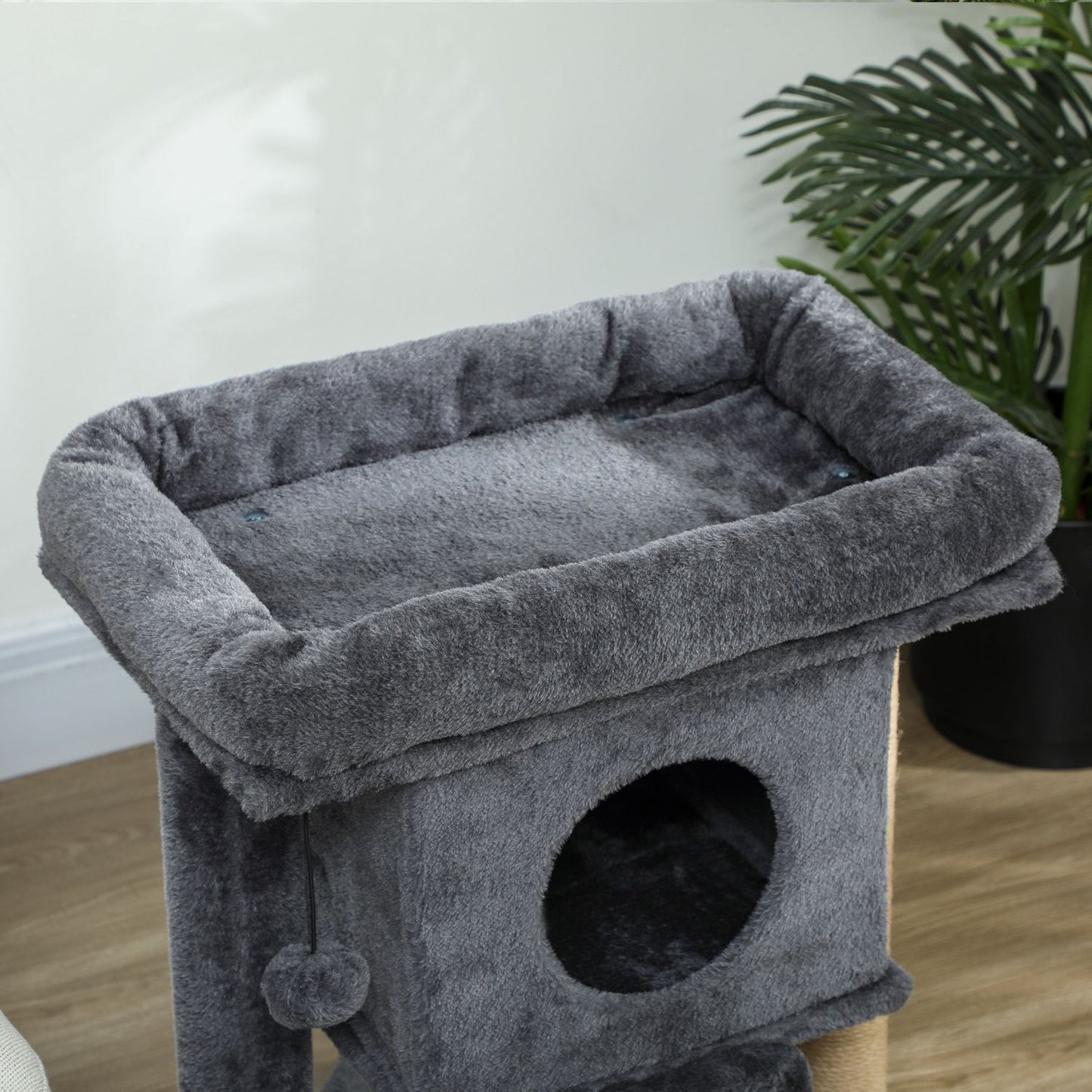 Cat Tree with Jute Scratching Mat, Beige, 40x40x57 cm