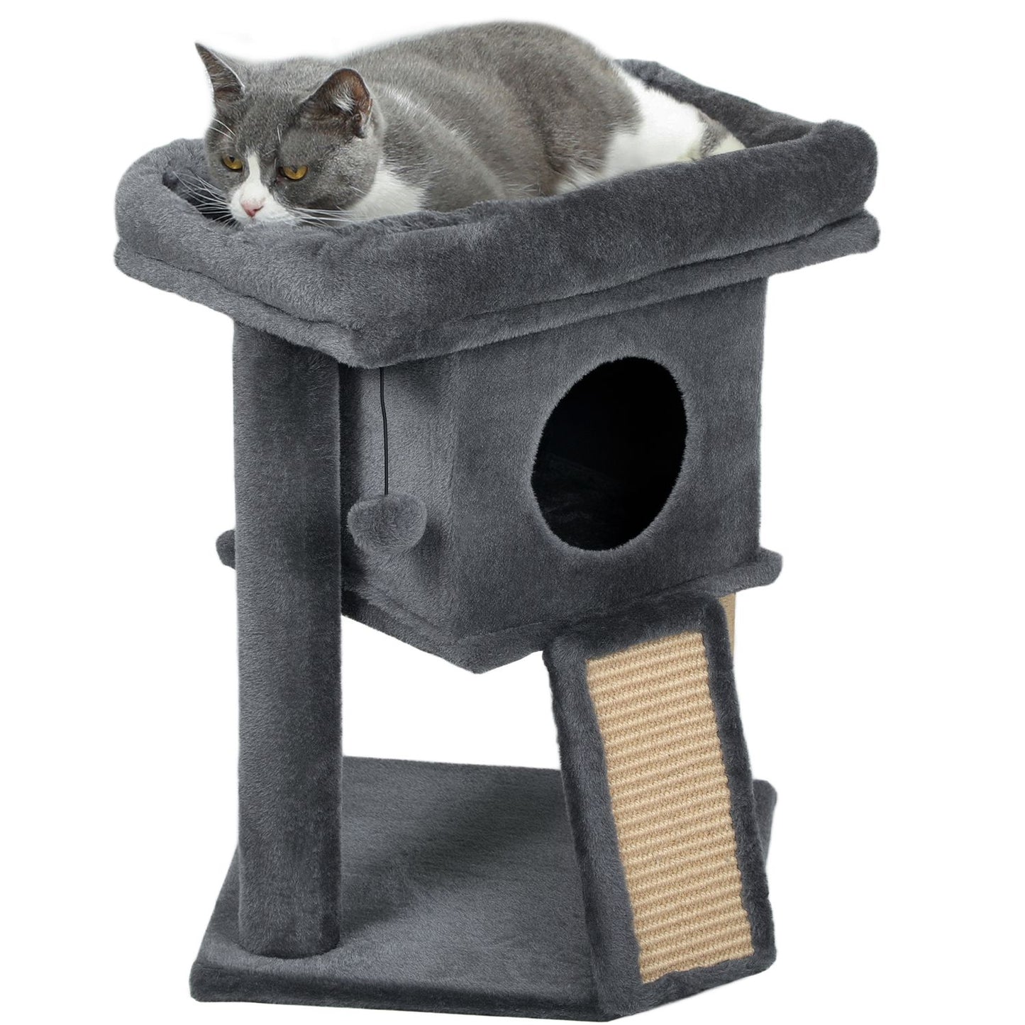 Cat Tree with Jute Scratching Mat, Beige, 40x40x57 cm