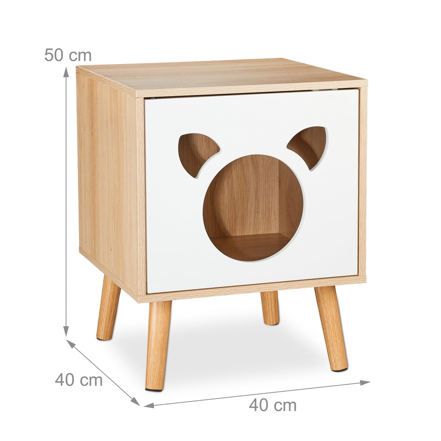 Cat cabinet with hinged door