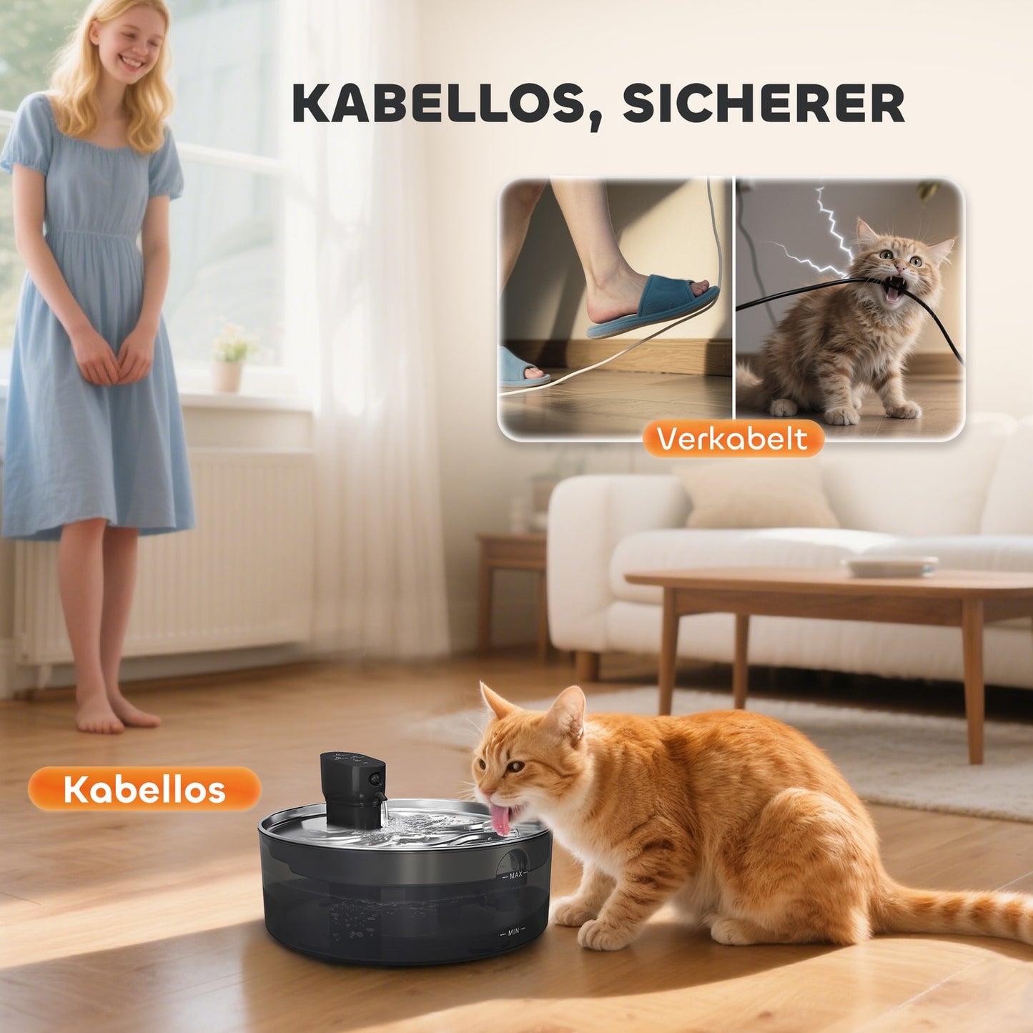 Cat Water Fountain, 7L Capacity, Quiet Pump, LED Display