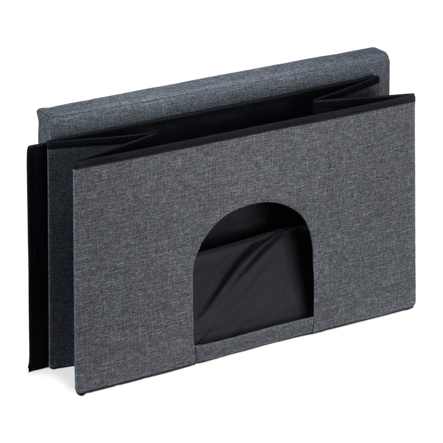 Cat hide with seat cushion in grey