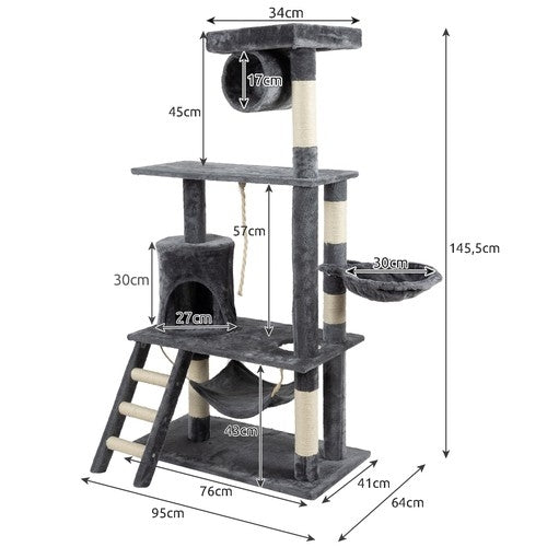 Cat tree 141cm gray Purlov 21713