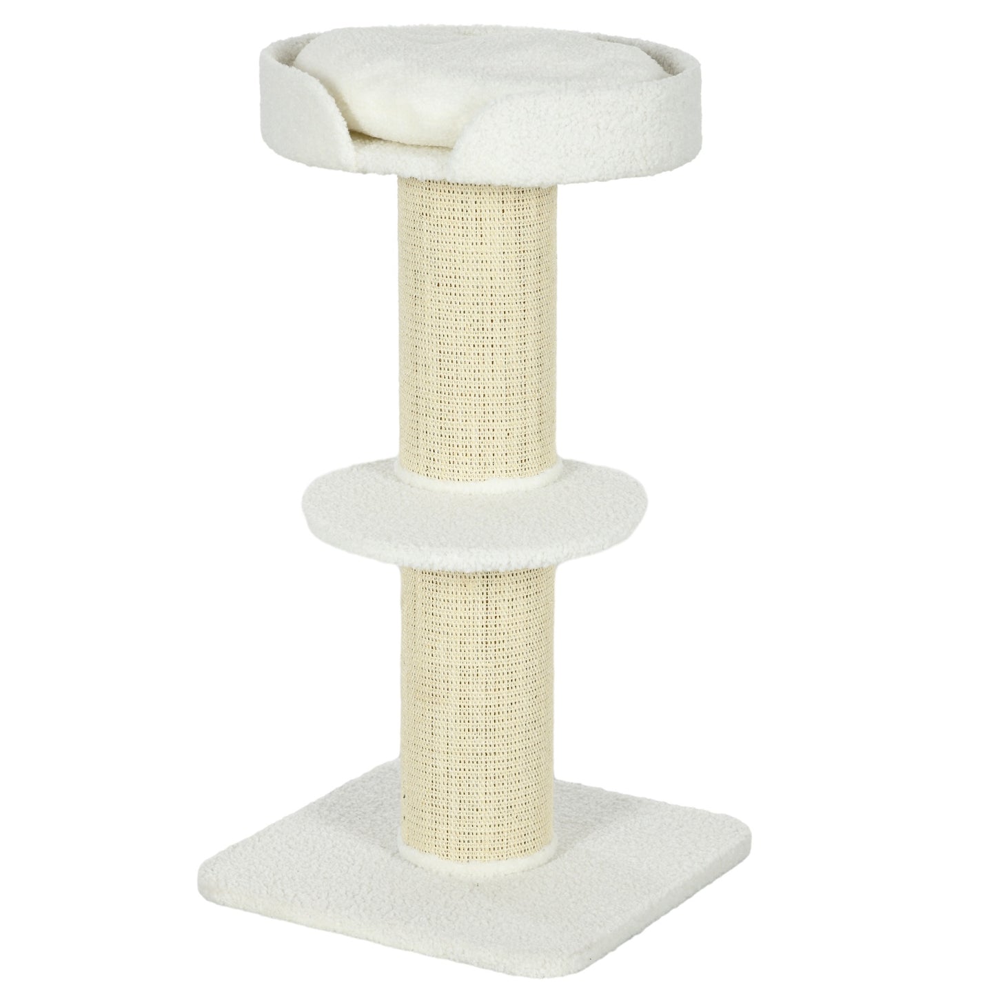Cat Tree with Bed, 91cm, Lambswool, Cream