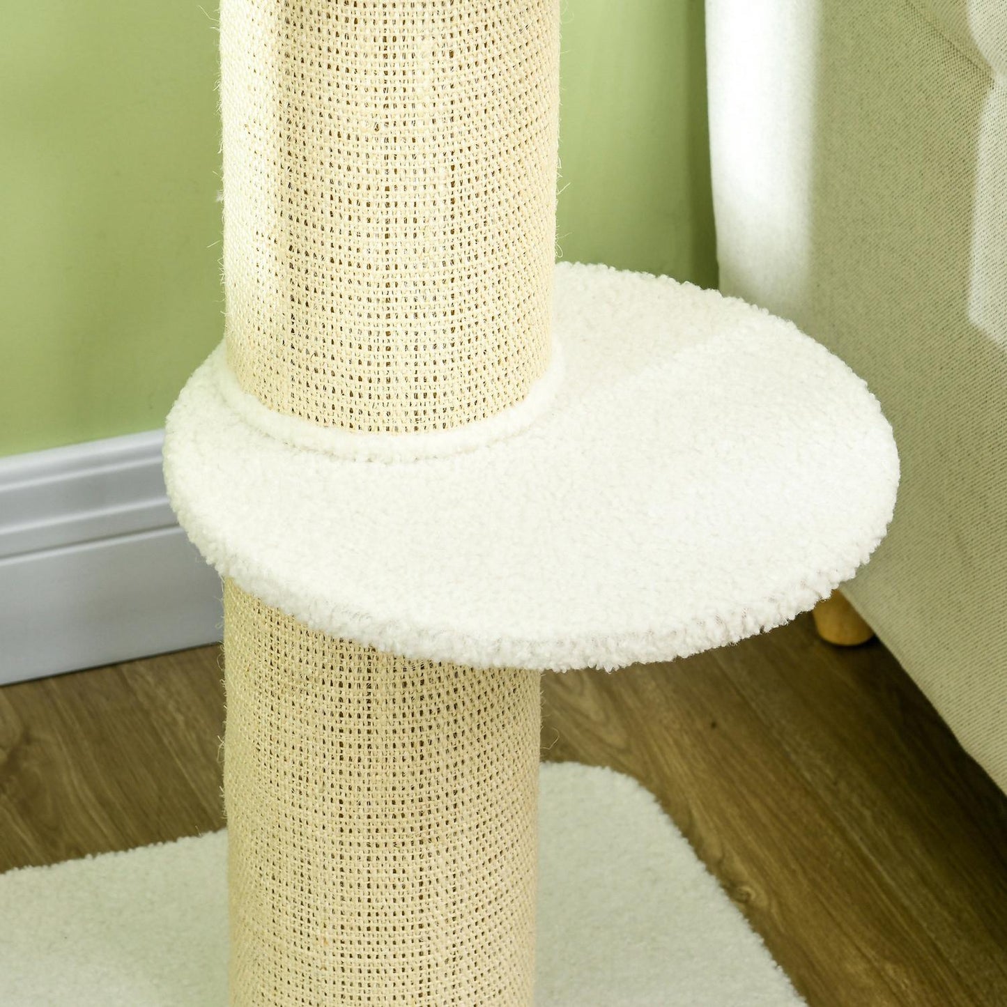 Cat Tree with Bed, 91cm, Lambswool, Cream