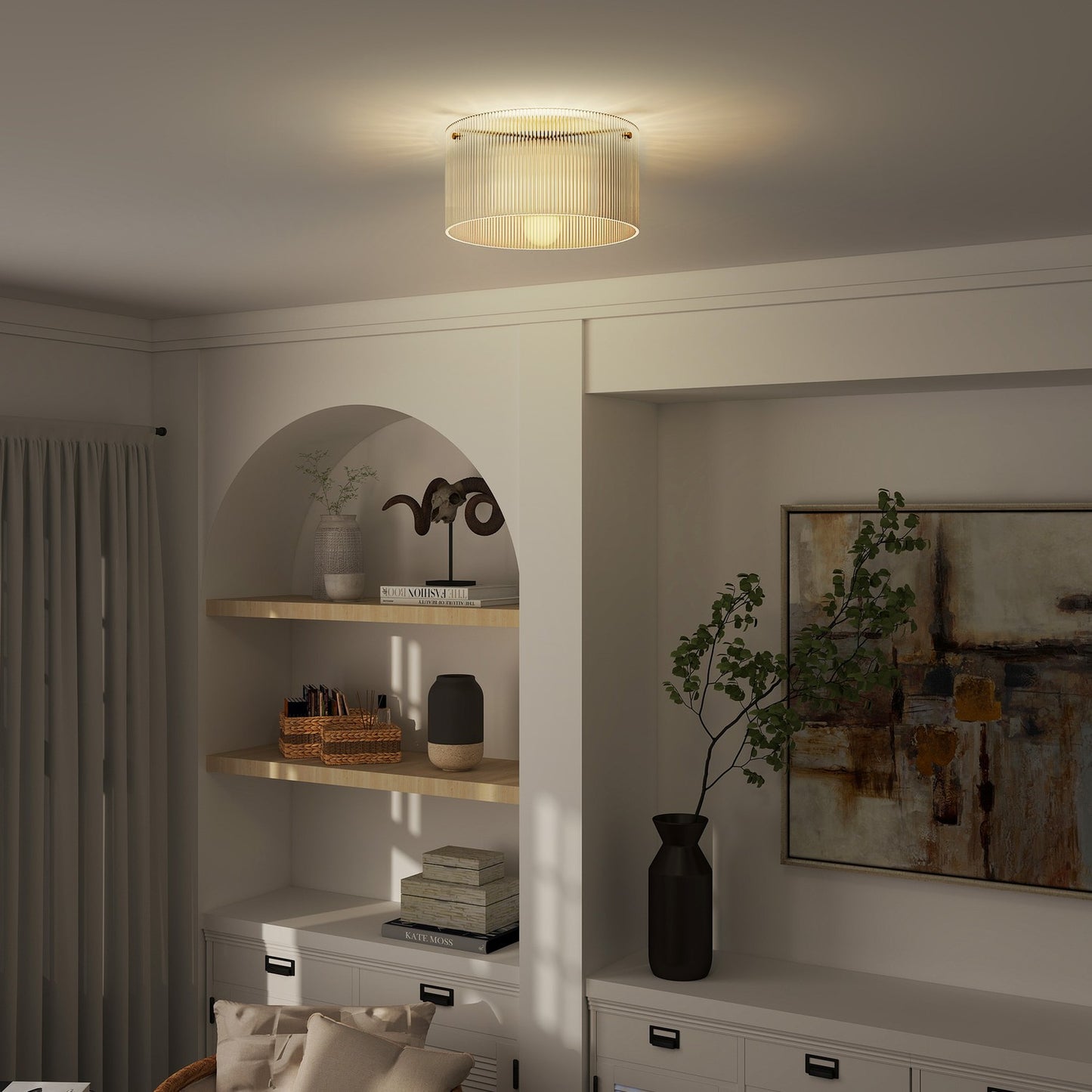 Ceiling Lamp, Acrylic Shade, Metal, Halogen/LED Compatible