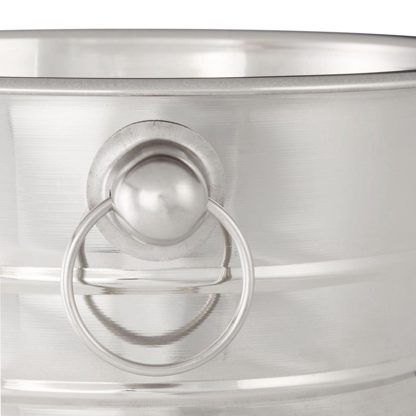 Champagne cooler in stainless steel with handle
