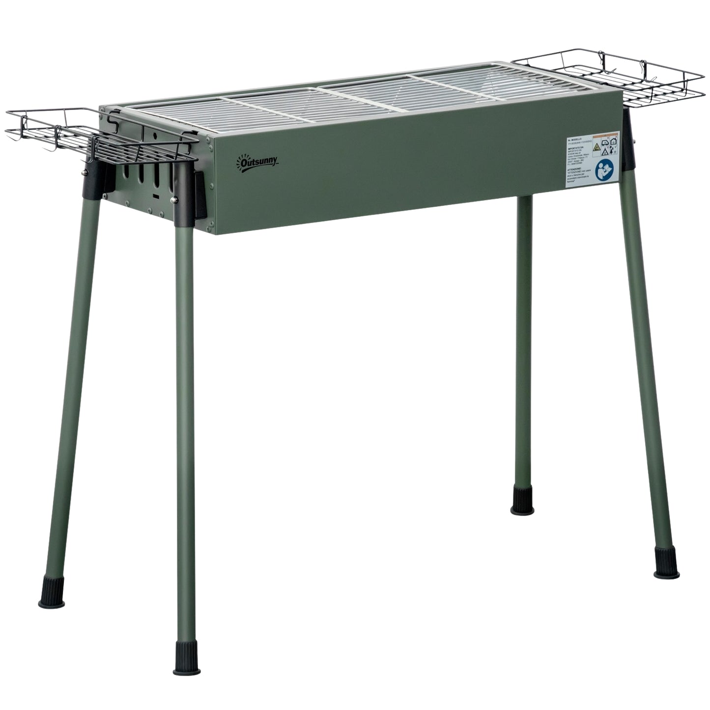 Charcoal Camping Grill – Stainless steel, side baskets