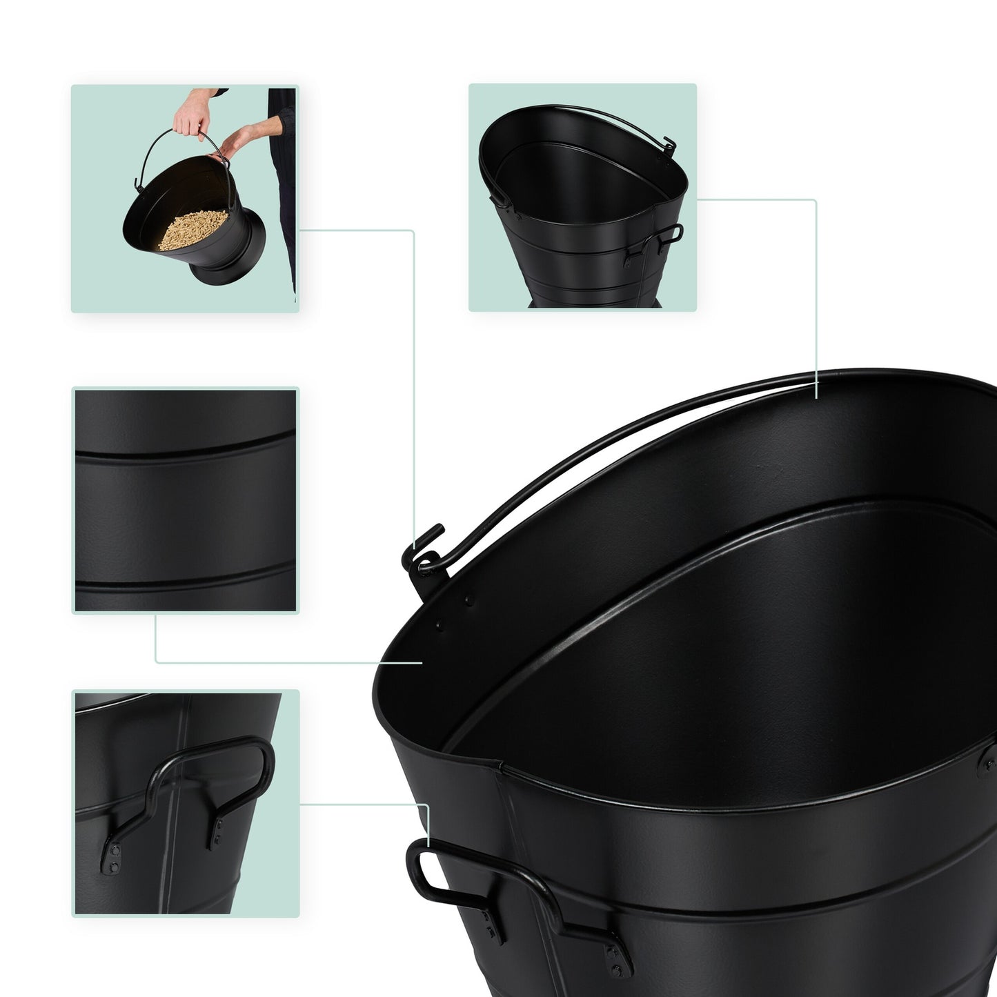 Charcoal basket with handle 6 litres