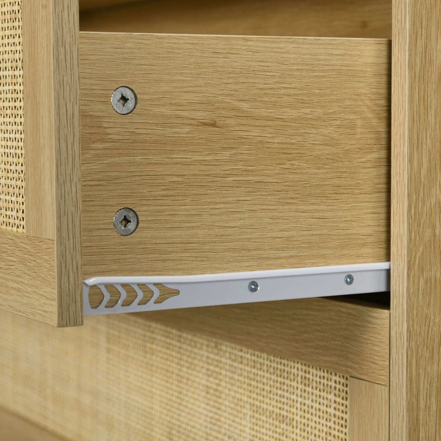 Chest of drawers in rattan look, 3 drawers, anti-tip, 80x40x80cm
