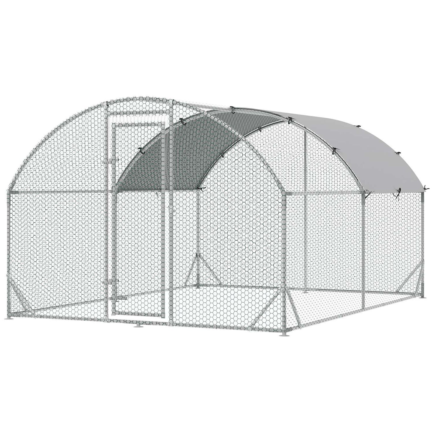 Outdoor steel chicken house with UV protection, door - Fits 6-12 chickens
