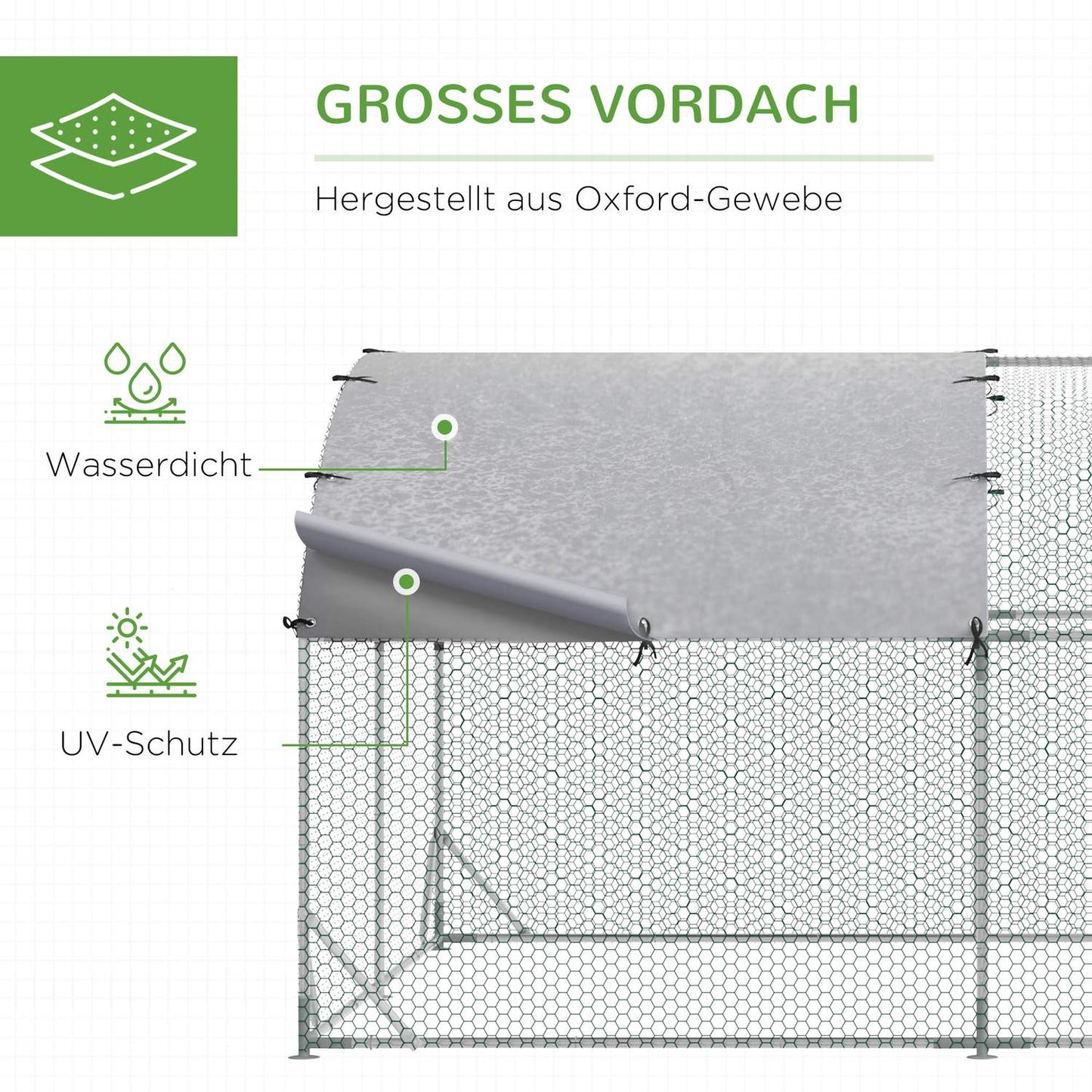 Outdoor steel chicken house with UV protection, door - Fits 6-12 chickens
