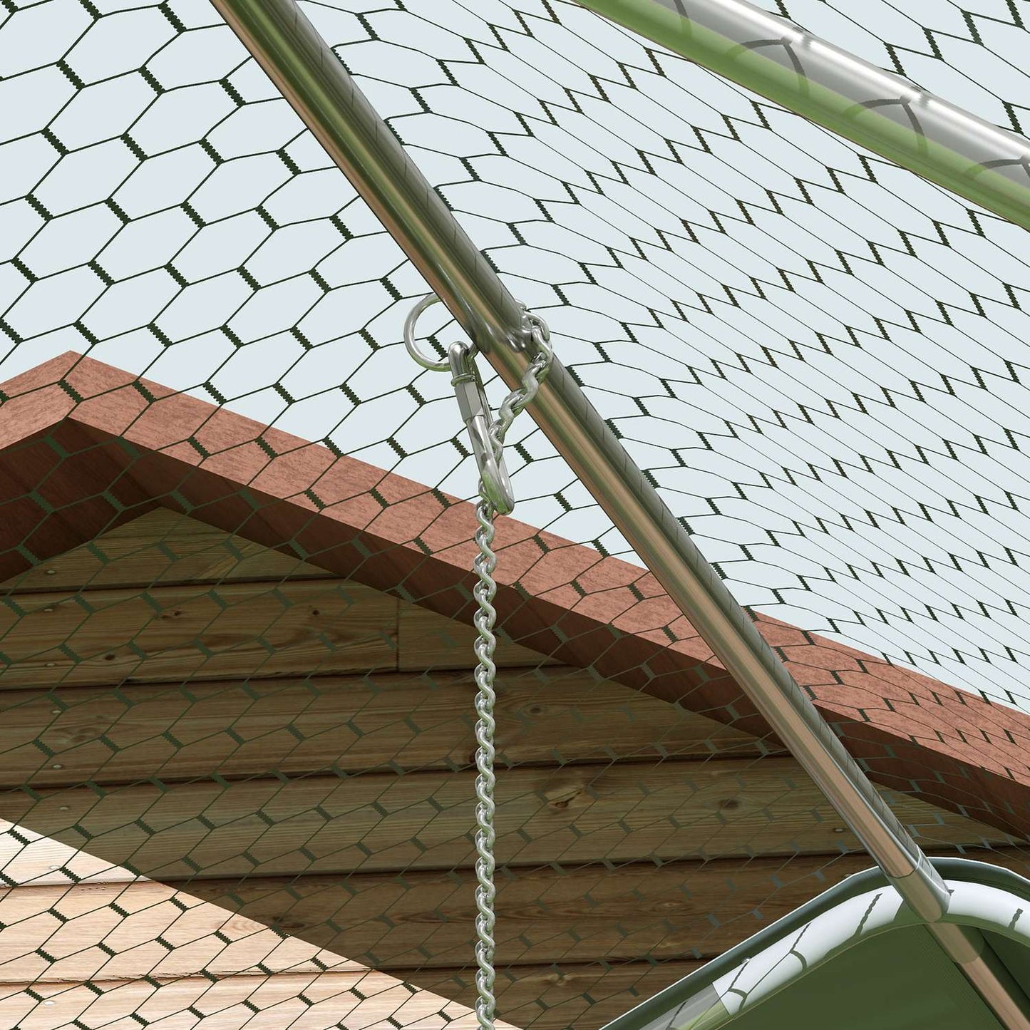 Chicken house in steel with UV protection, capacity 18-24
