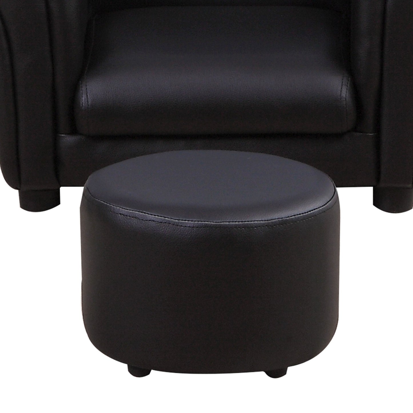 Black armchair for children with footstool - 3-7 years, 54x42x41cm