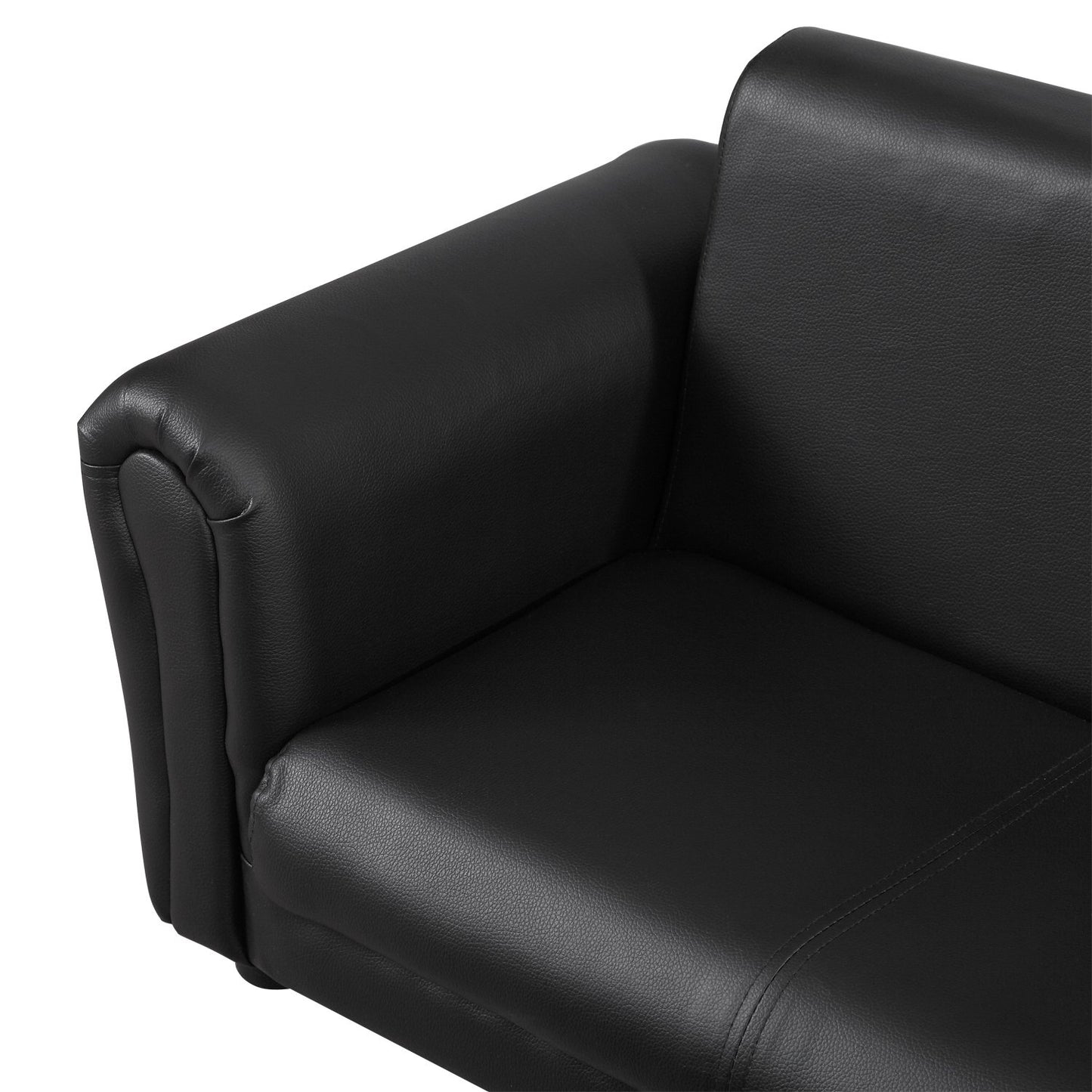 Children's black armchair & footstool Set - Comfortable 83cm