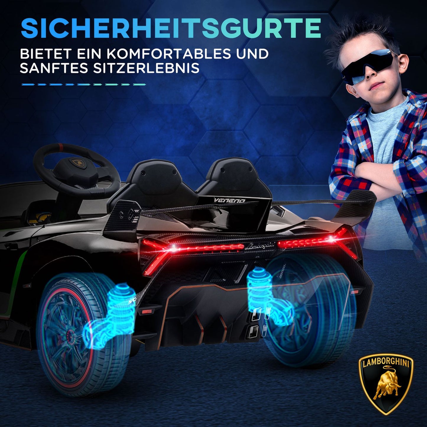 Children's 12V electric car with Bluetooth & remote control