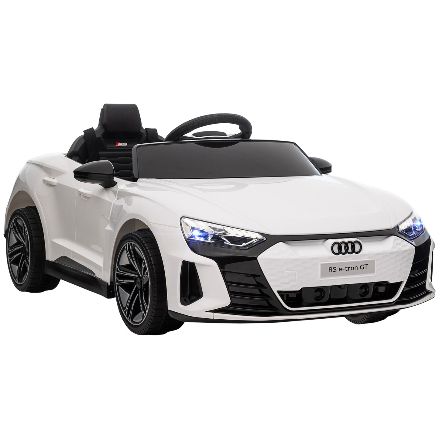 Electric car for children with remote control & music, 3-5 years, white