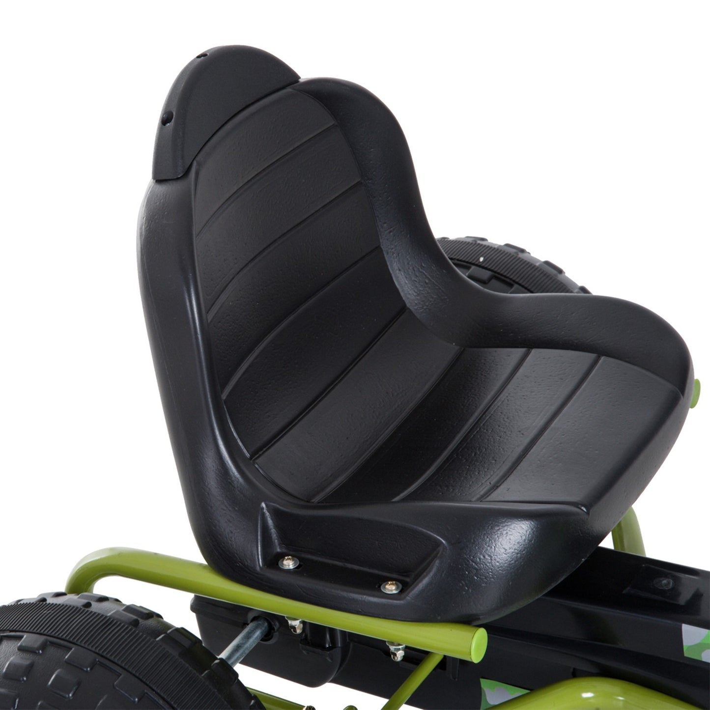 Green Pedal Go Kart for children with adjustable seat and brake