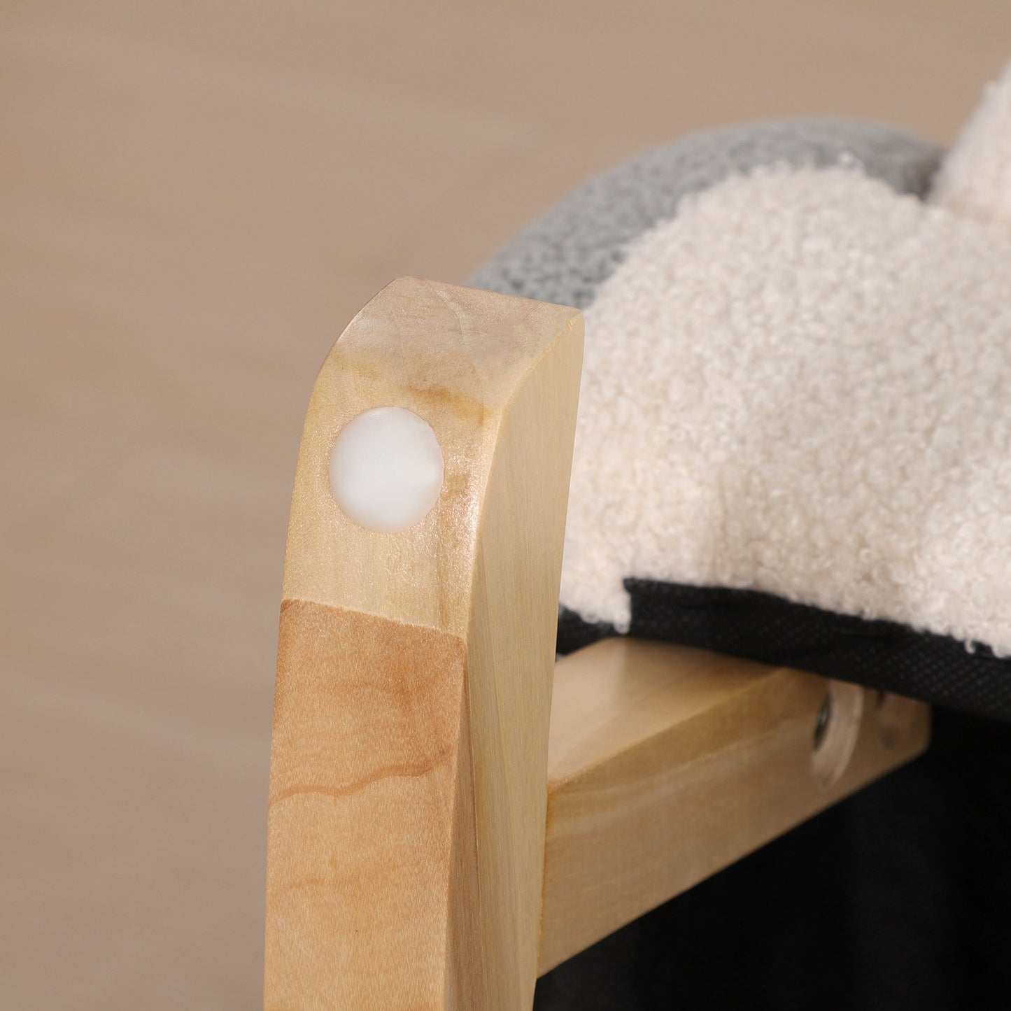 Children's rocking chair - Grey, Cozy lambskin, 3-5 years