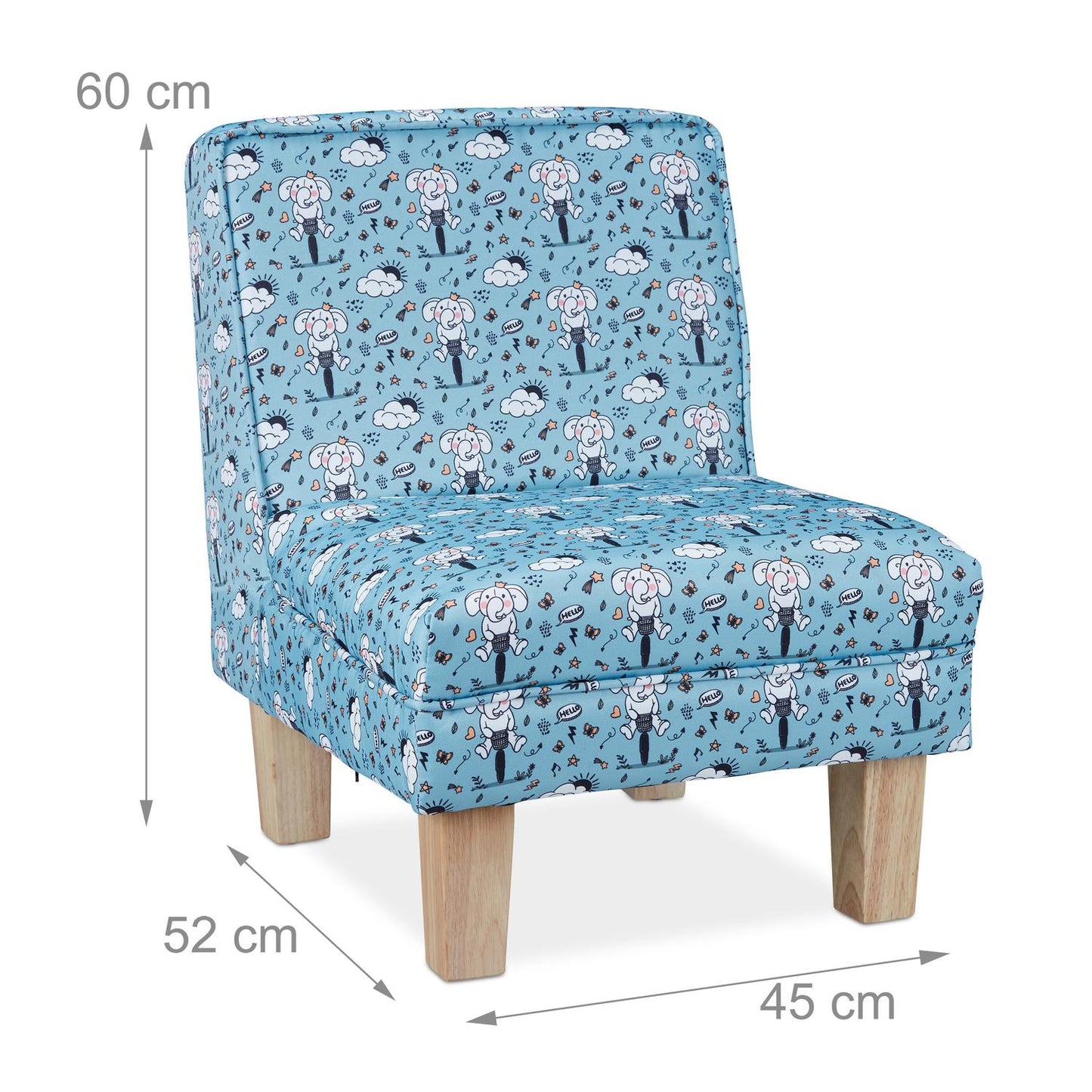 Children's Armchair with Elephant Motif