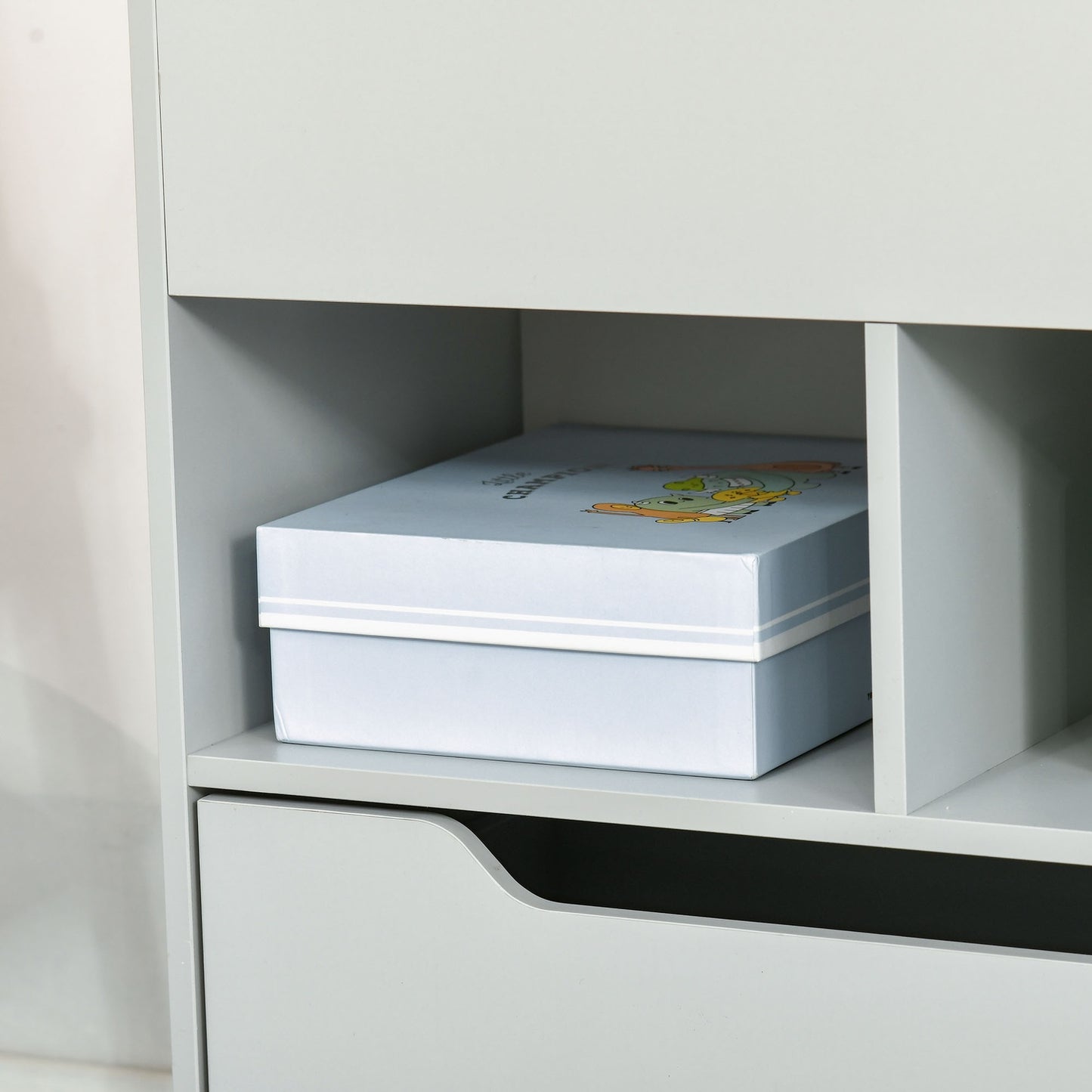 Children's Bookshelf with Drawer, Grey, 60 x 30 x 90 cm