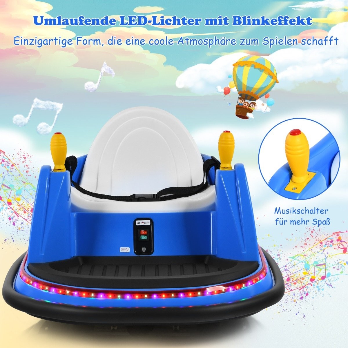 Children's Bumper Car 360 Degree Turning Circle Children's Vehicles 57 x 75 x 42 cm Blue