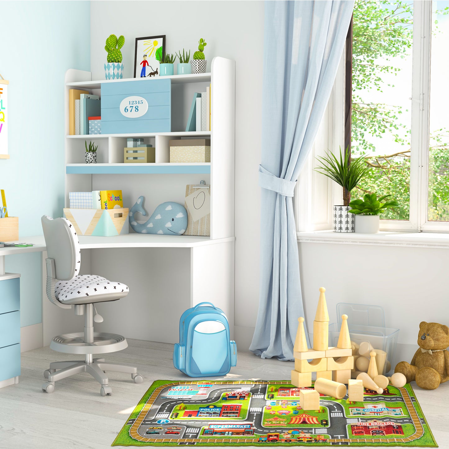 Children’s Playmat With Town Motif