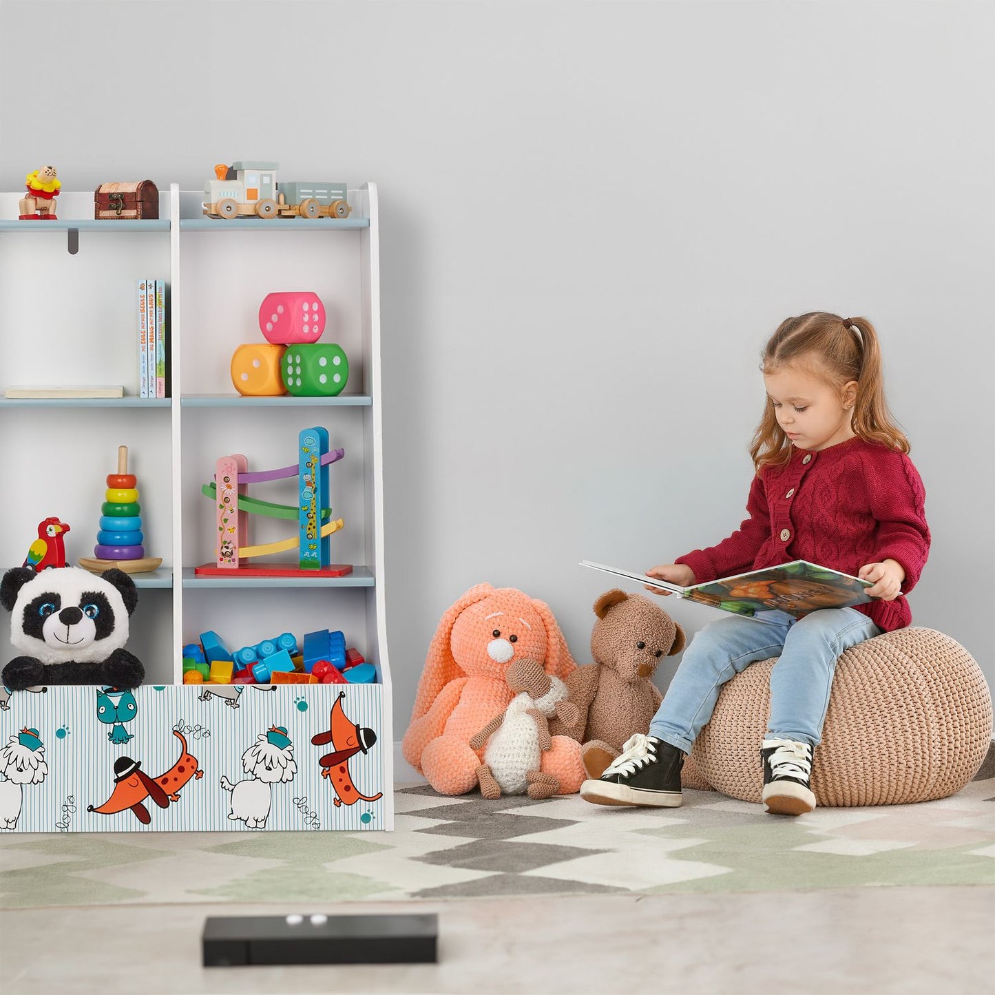 Children's Shelf with Puppies Motif